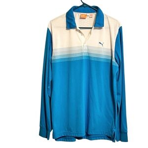Puma Cobra Men’s Golf Long Sleeve Striped Shirt Large